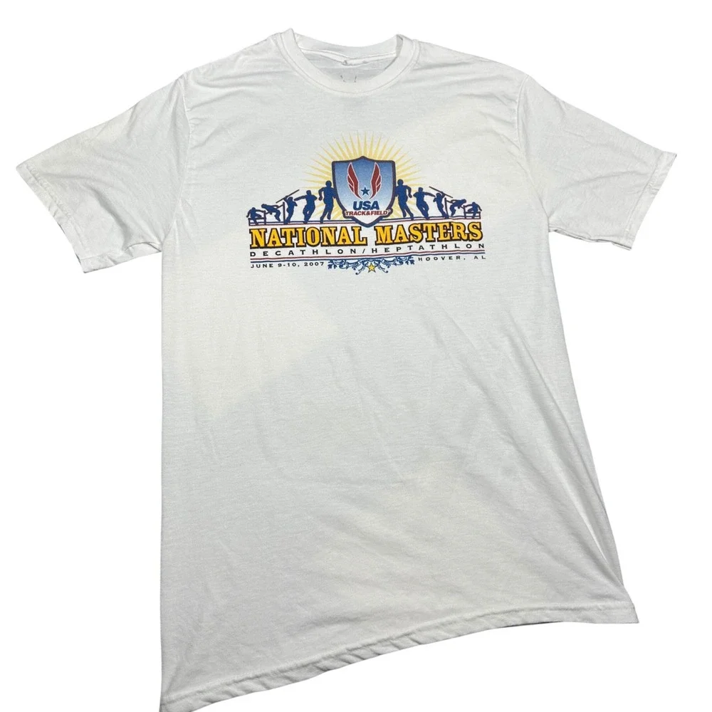 USA Track & Field 2007 National Masters Decathlon Heptathlon T-Shirt White Large